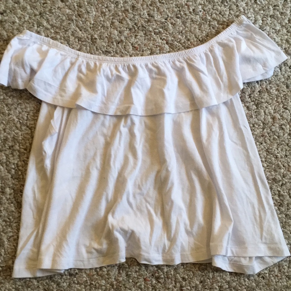 Off the shoulder white crop top
